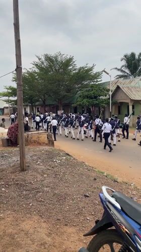 Marching band parades through Akwanga streets in morning procession
