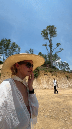 Early morning tourists visit scenic Thai bay overlooks