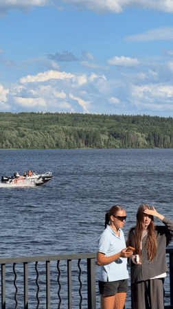 Lakeside open-air concert and park life in Chaikovsky