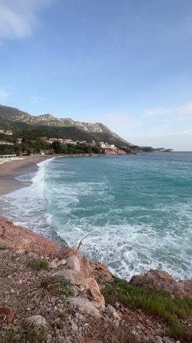 Scenic beach view captured in Kamenovo, Montenegro