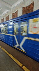Evening metro ride through Nizhny Novgorod at golden hour