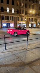 Pink Audi convertible spotted on Saint Petersburg street