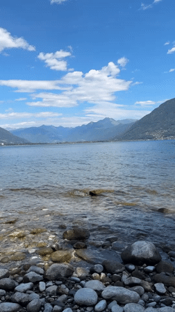 Sunny afternoon at Lake Maggiore with airshow and lakeshore scenes
