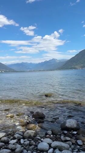 Sunny afternoon at Lake Maggiore with airshow and lakeshore scenes
