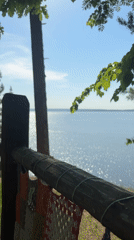 Woman visits scenic lakeside area in Noviy, Russia