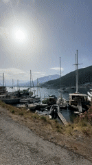 Morning harbor scene captured in Fethiye, Turkey