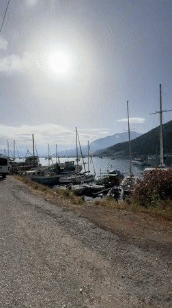 Morning harbor scene captured in Fethiye, Turkey