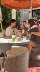 Lazy Friday morning at a Tel Aviv neighborhood café scene