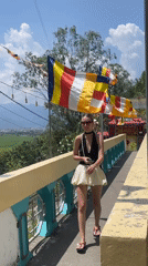 Morning visitors explore Buddhist temple complex in Nha Trang