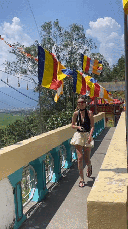 Morning visitors explore Buddhist temple complex in Nha Trang