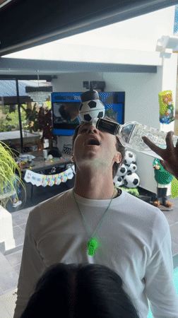 Soccer fans gather for viewing party in Mexico home