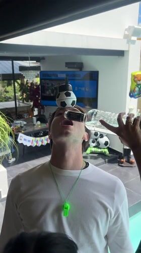 Soccer fans gather for viewing party in Mexico home