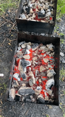 Outdoor grilling and marshmallow roasting session documented in Moscow
