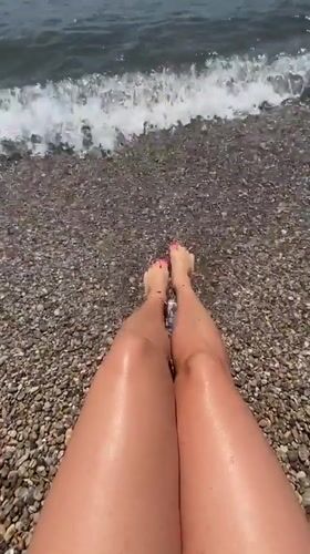 Beach day documented at Prijevor Montenegro with food and relaxation