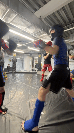 Martial arts training sessions documented at Perm gym facility