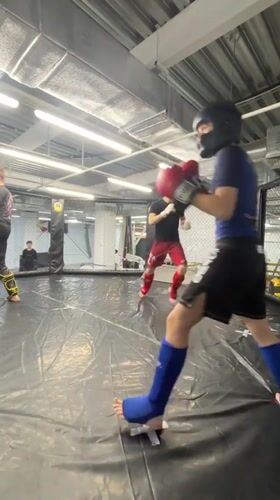 Martial arts training sessions documented at Perm gym facility