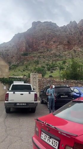 Tourists explore historic Armenian church complex in Mozrov