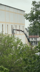Construction crane, warehouse operations observed in Plovdiv, Bulgaria
