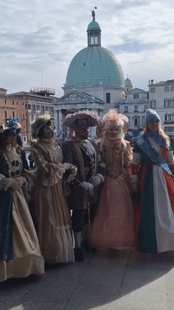 Carnival costumes spotted in Venice during traditional celebration
