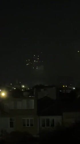 Fireworks display over Burgas, Bulgaria on a summer night