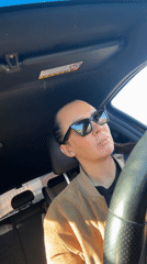 Driver spotted in car interior in Chaikovsky, Russia