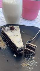 Cafe dessert scene documented in Plovdiv, Bulgaria