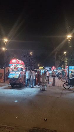 Night out near India Gate: street food and crowds