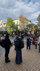 Street performers enliven spring afternoon in Sofia pedestrian district