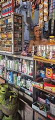 Morning commerce captured across Denpasar shops and food vendors
