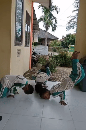 Children's school activities documented in Keudekrueng, Indonesia overnight