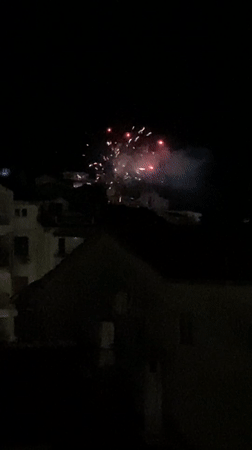Fireworks display lights up night sky over Budva, Montenegro
