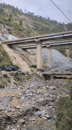 Construction activity observed along mountain road near Shainun valley