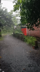 Heavy rainstorm hits rural Baron, Indonesia