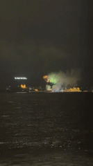 Fireworks display lights up Nha Trang beachside dining area