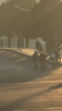 Cycling groups spotted throughout Da Lat during evening hours