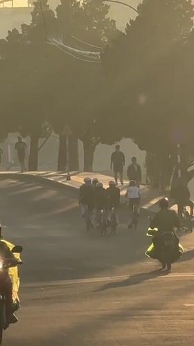 Cycling groups spotted throughout Da Lat during evening hours
