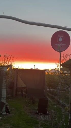Vivid red-orange sunset captured in Taman, Russia