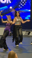 Young women perform synchronized dance routine in Moscow
