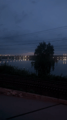 Evening life captured along Kama River in Perm, Russia
