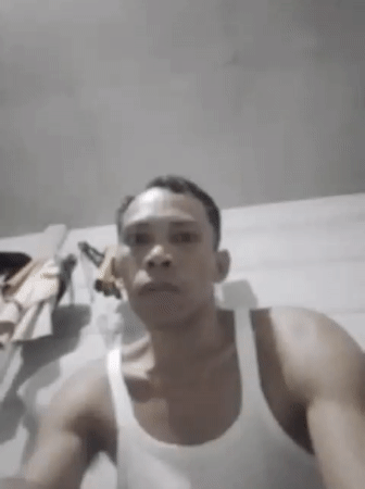 Man records himself in bedroom in Bukit Ketok Indonesia