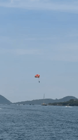 Parasailing activity captured off Nha Trang coast, Vietnam