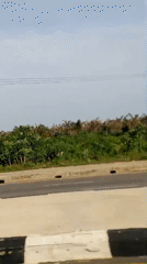 Cyclist spotted from moving vehicle in Ajara, Nigeria