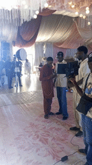 Wedding celebration with dancing guests captured in Jos, Nigeria