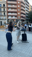 Street DJ and dancer perform impromptu set in Barcelona