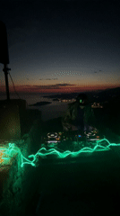 DJ performs sunset set overlooking Montenegro coastline