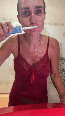 Detailed nighttime skincare routine in a Novosibirsk bathroom