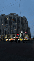 Evening street activity documented in Saint Petersburg dusk