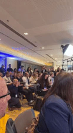 Budanov holds press conference in Kyiv conference hall