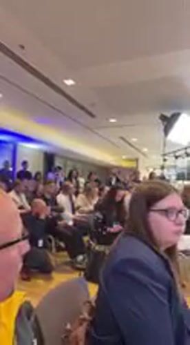 Budanov holds press conference in Kyiv conference hall