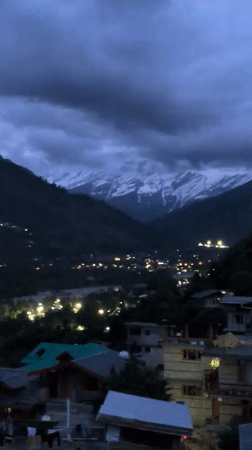 Evening mountain views captured across Himalayan village Vashisht